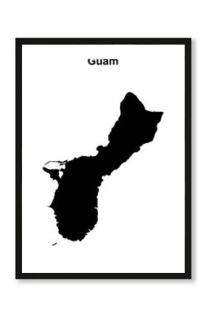 Guam blank outline map design