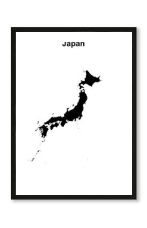 Japan blank outline map design