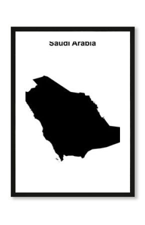 Saudi Arabia blank outline map design
