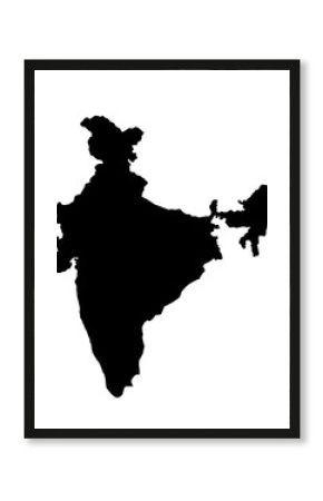 india map silhouette on transparent background