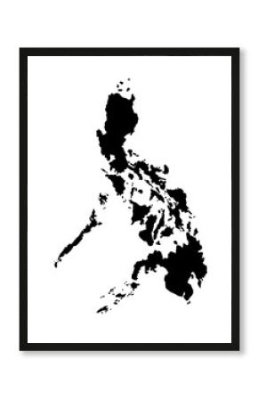 philippines map silhouette on transparent background