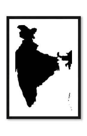 Vector silhouette map of India