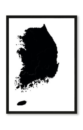 Vector silhouette map of south korea