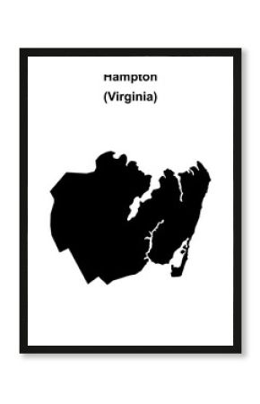 Hampton County (Virginia) blank outline map