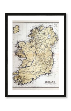 Old map of Ireland, 1870