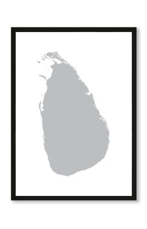 grey vector map of Sri Lanka