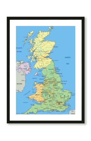 United Kingdom - Highly detailed editable political map with separated layers.
