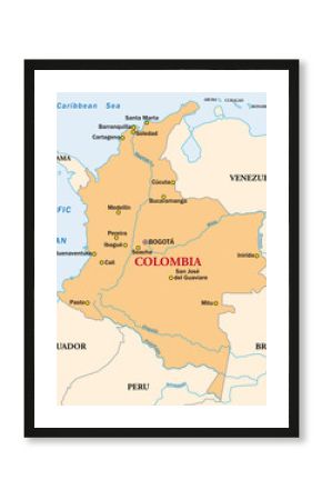 simple vector map of the state colombia