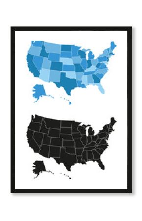 united states of america map illustration
