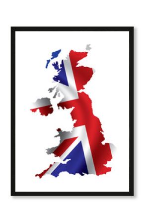 Vector Great Britain, United Kingdom flag map