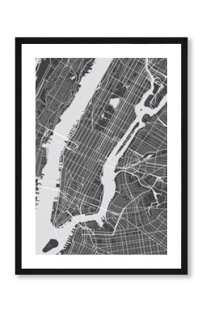 Wektorowa szczegółowa mapa Nowy Jork