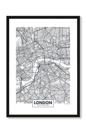 Wektor plakat mapa miasta Londyn