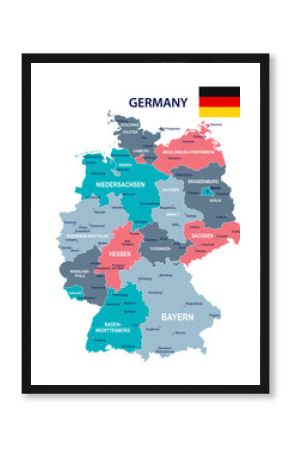 Germany - map and flag illustration