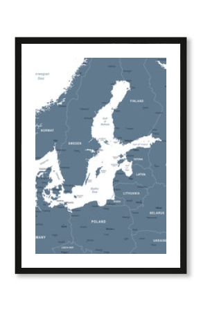 Baltic Sea Area Map - Vector Illustration