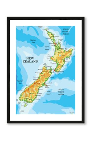 New Zealand physical map