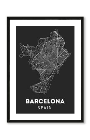 city map of Barcelona with well organized separated layers.