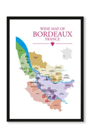 Wine map of Bordeaux
