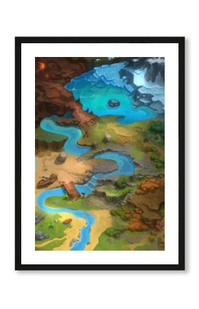 Big Game Level Map, Board Game Digital Concept Art Realistic Background