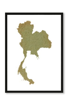 map of Thailand on old green grunge paper