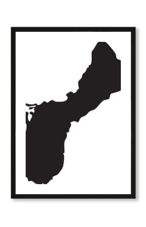 Guam Isolated Vector Map Silhouette