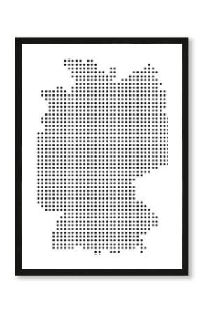 Dotted Germany map, black dot map of Germany vector illustration