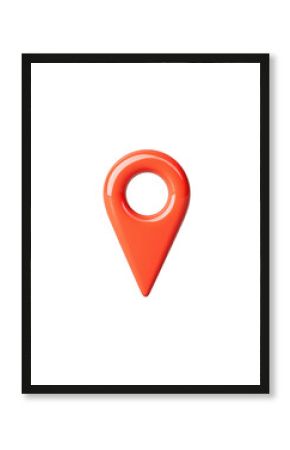 Red map pointer location on transparent background. Navigation, pin, marker, travel, gps, place or destination symbol concept.