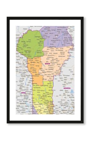Detailed political map of Benin