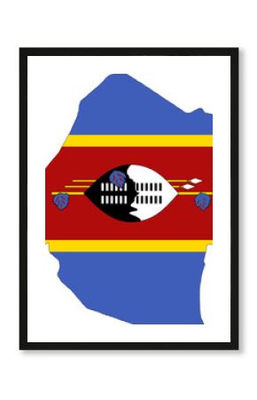 Eswatini flag on the map illustration vector with transparent