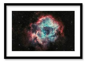 Beautiful shot of the rosette nebula in a starry galaxy sky