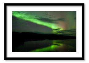 Night Sky Stars Clouds Northern Lights mirrored