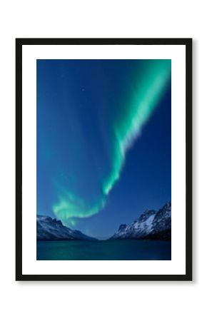 Aurora Borealis between fjords