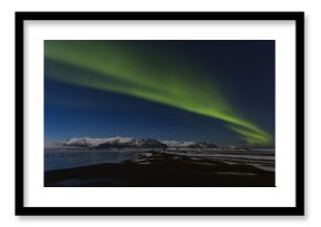 Aurora Boreale alla laguna di Jokulsarlon, Islanda