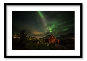 Northern light / aurora borealis over the lofoten islands