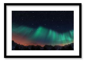 Colorful Northern Lights over starry night sky