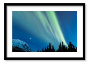 Faint Green Aurora Borealis Dances Over The  Kenai Mountains, Moose Pass, Kenai Peninsula, South-Central Alaska  Alaska, United States Of America
