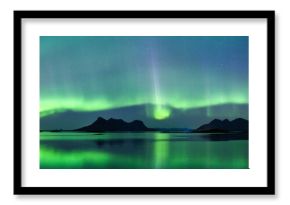 Sagfjorden Fjord Aurora Borealis Lundoya Island Engeloya