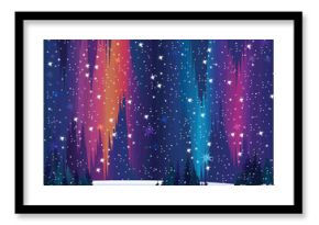 Northern lights and winter nature