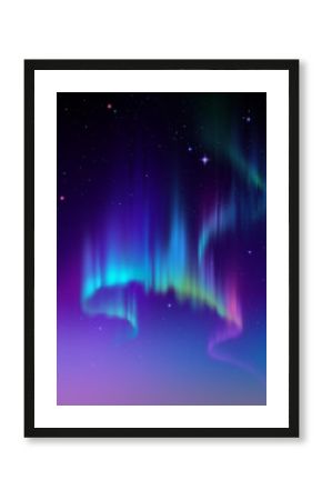 Aurora Borealis in the sky, abstract lights illustration