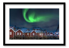Nordlicht in Reine Lofoten Norwegen