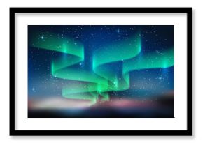 Aurora blue sky and a lot of star in form of milky way, astronomy background, Vector illustration