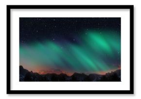Colorful Northern Lights over starry night sky
