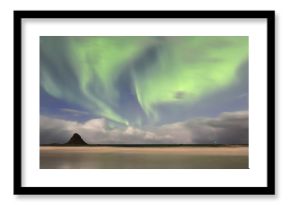Aurora borealis-Polar lights-Northern lights over Bleik beach. Andoya island-Vesteralen-Norway. 0051