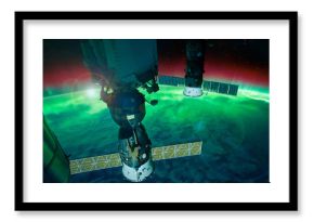 Aurora Australis from the Space Station.  Satellite view. Elements of this image furnished by NASA.