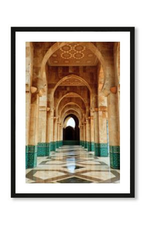 Intricate marble and mosaic archway outside mosque