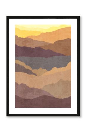 Boho Print. Abstract Mountains Background. Terracotta Poster. Abstract Arrangements. Landscapes, mountains. Posters. Terracotta, blush, pink, ivory, beige watercolor Modern print set. Wall art