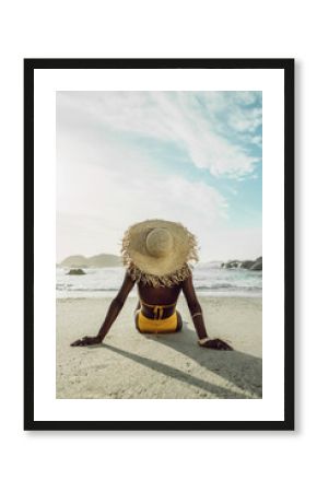 Woman on a summer beach vacation