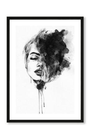 Woman face. Fashion  illustration