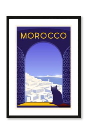 Time to travel. Around the world. Quality vector poster. Morocco.