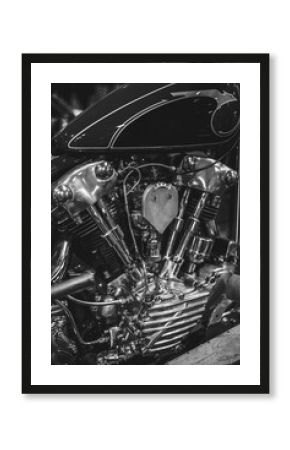 Vintage American v2 motorcycle knucklehead engine