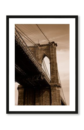 brooklyn bridge in sepia